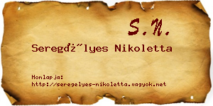Seregélyes Nikoletta névjegykártya